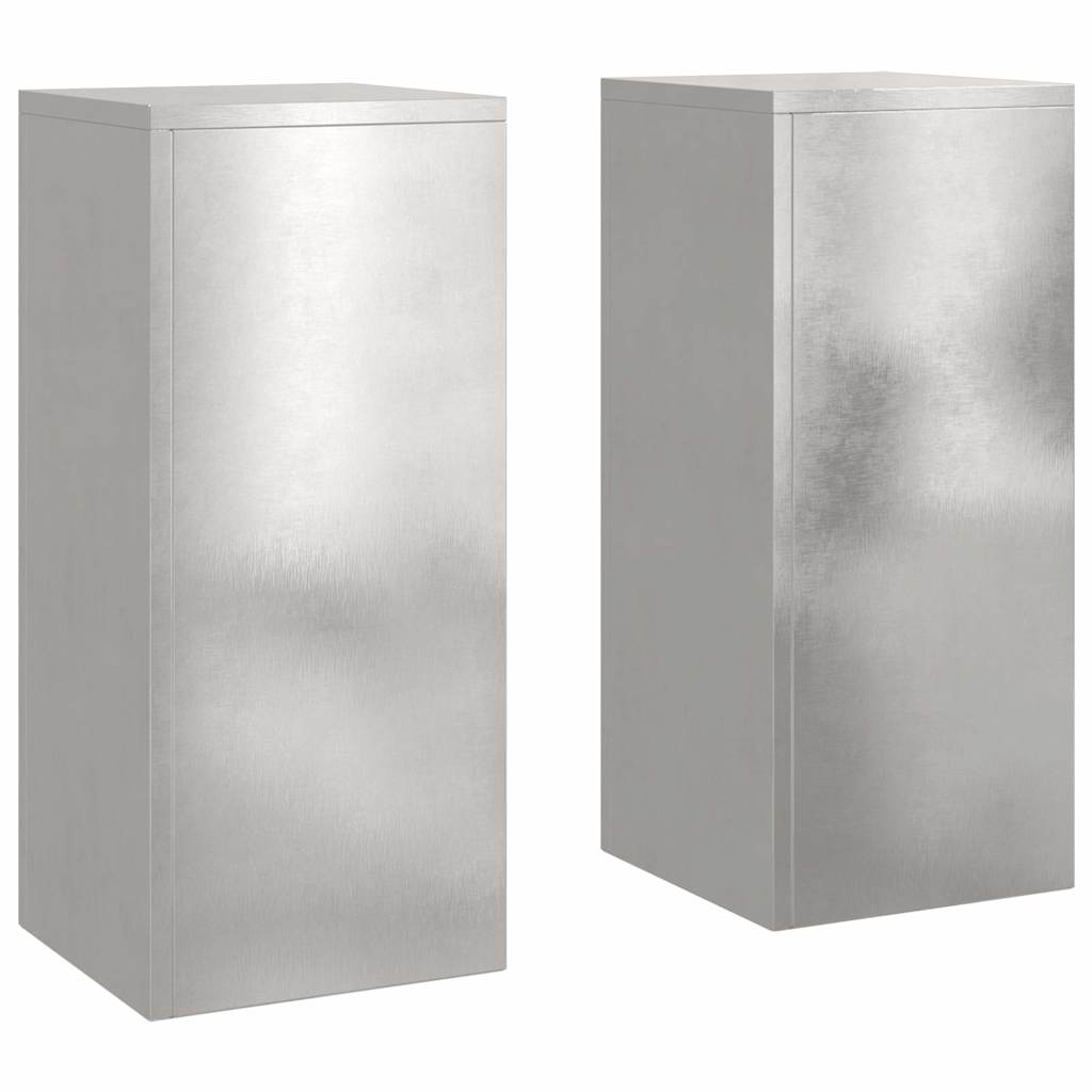 Βάση φυτών 2 pcs Ασημί 24 x 24 x 55 εκ. Ανοξείδωτο ατσάλι