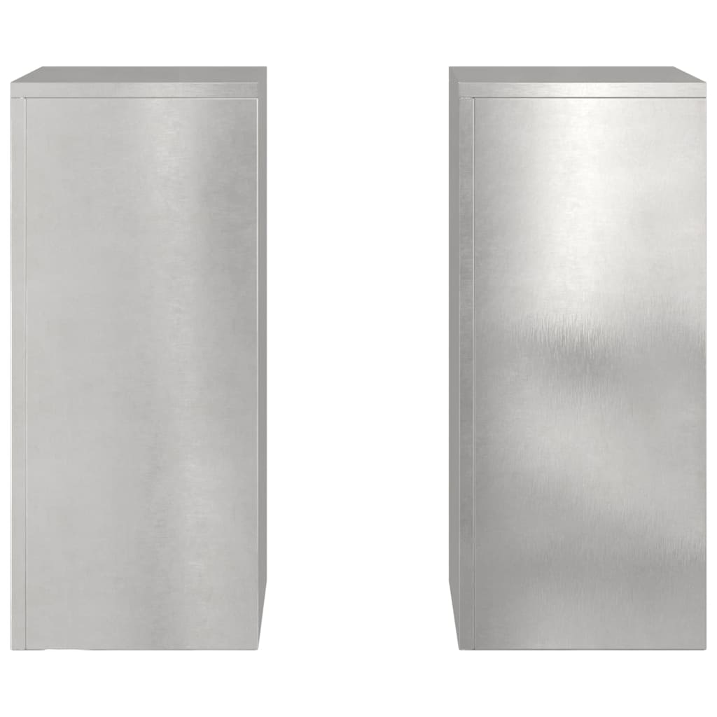 Βάση φυτών 2 pcs Ασημί 24 x 24 x 55 εκ. Ανοξείδωτο ατσάλι