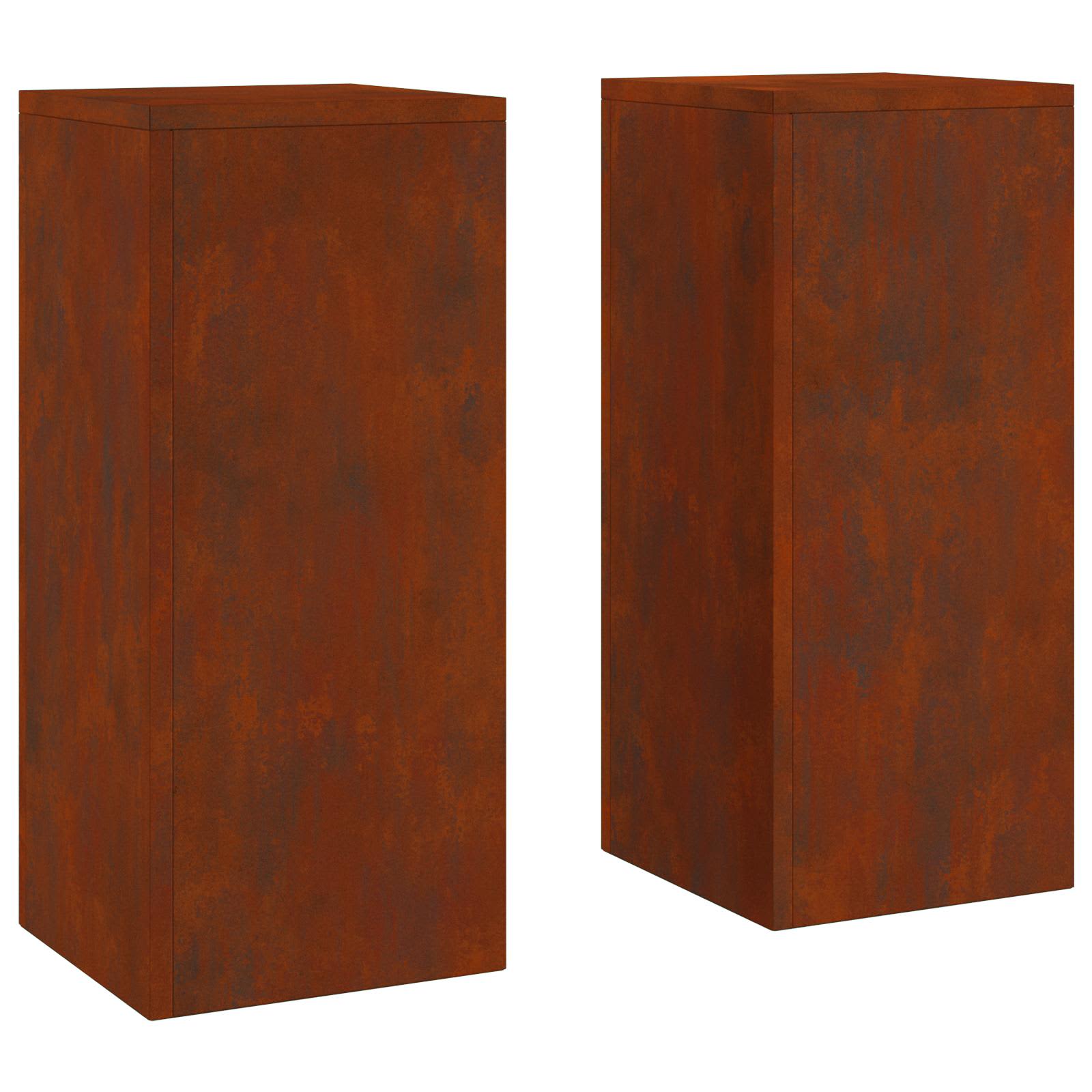 Βάση φυτών 2 pcs Σκ rusty 24 x 24 x 55 εκ. - Pakobazaar