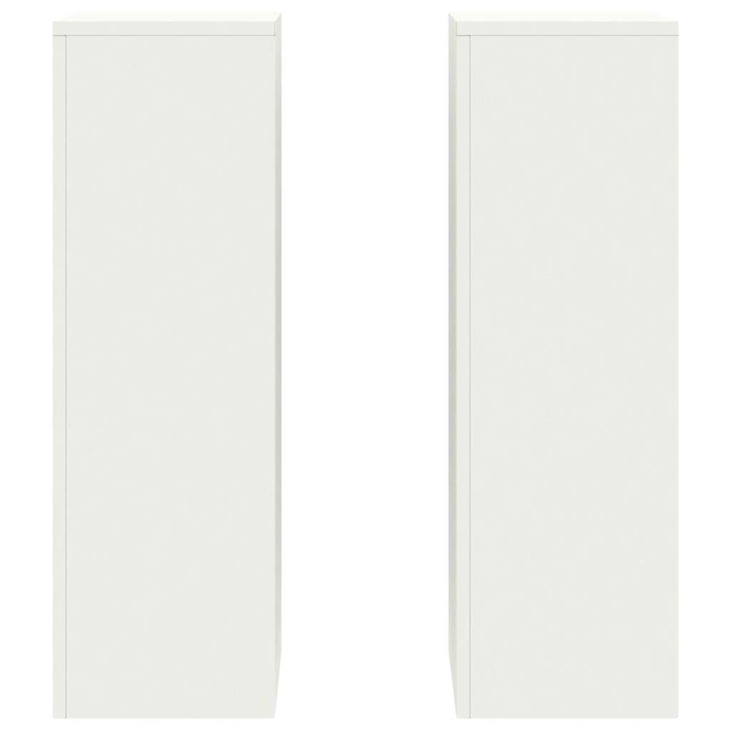 Βάση φυτών 2 pcs Λευκό 24 x 24 x 75 εκ. Ατσάλι