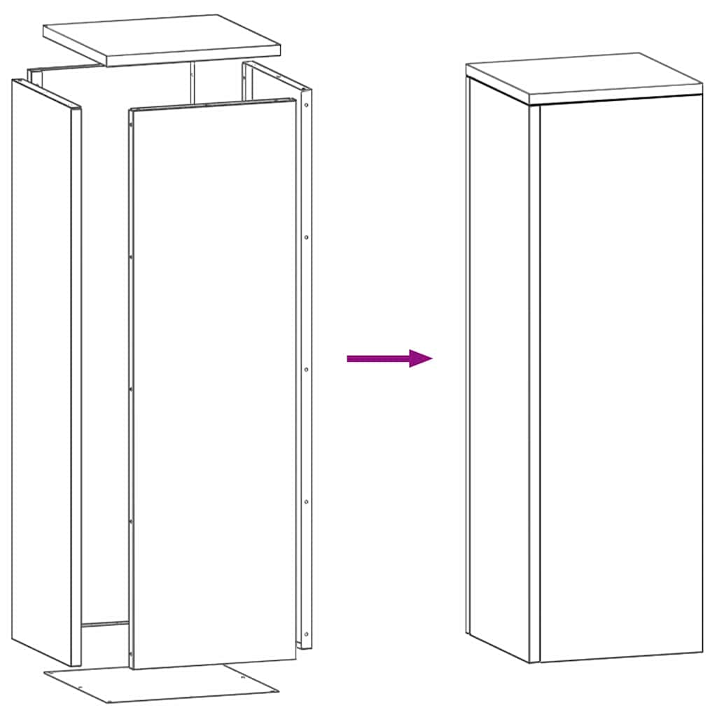 Βάση φυτών 2 pcs Λαδί 24 x 24 x 75 εκ. Ατσάλι