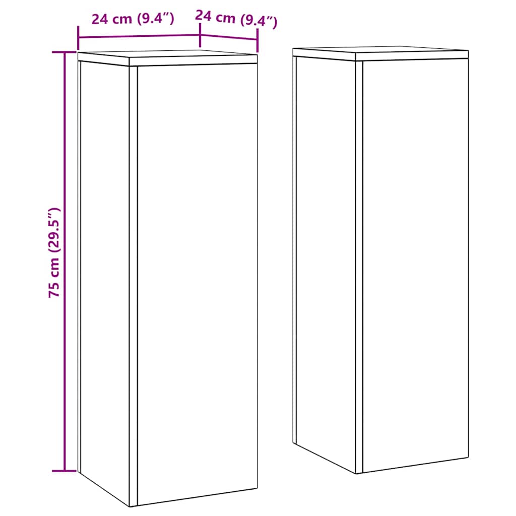 Βάση φυτών 2 pcs Σκ rusty 24 x 24 x 75 εκ. - Pakobazaar