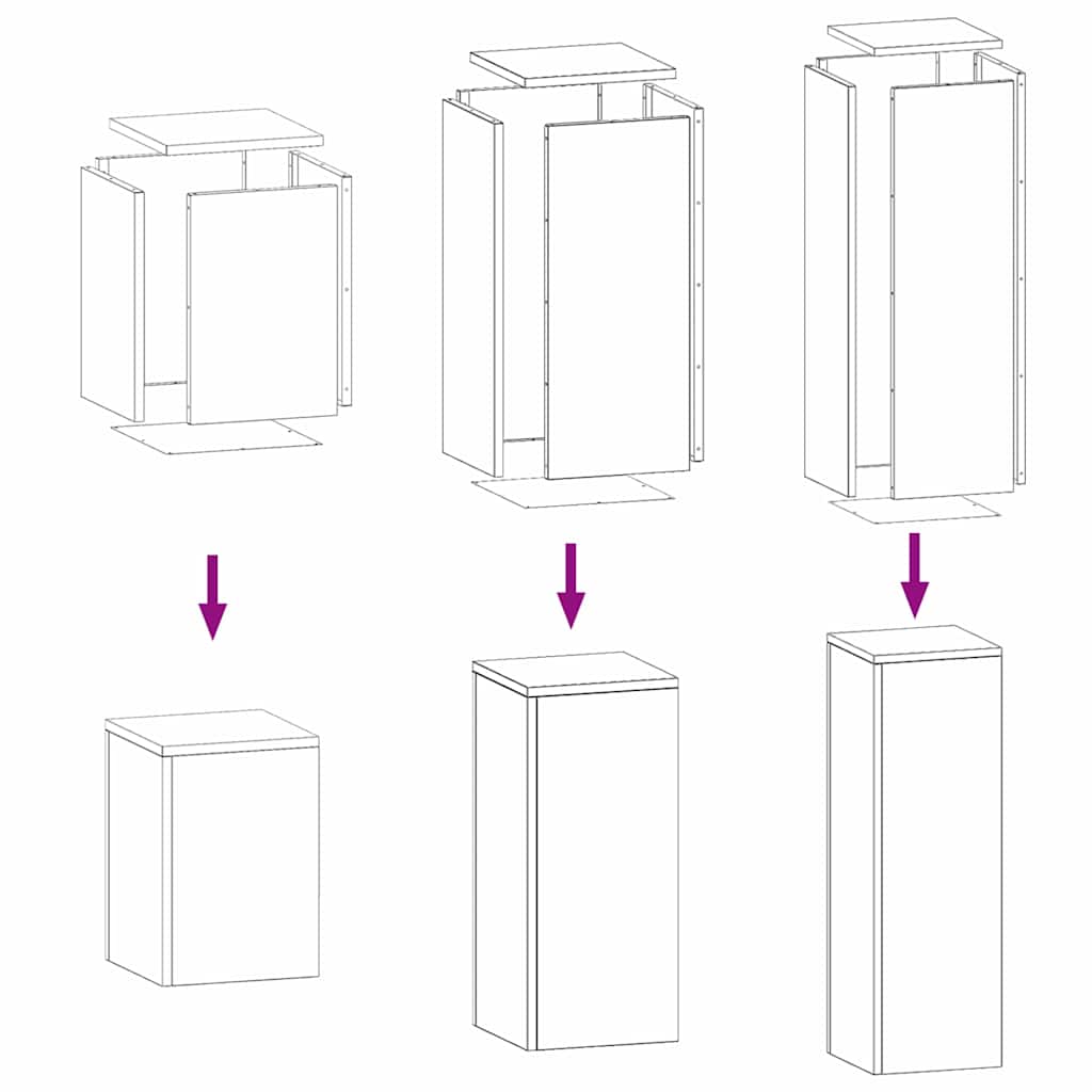 Βάση φυτών 3 pcs Ασημί Ανοξείδωτο ατσάλι - Pakobazaar