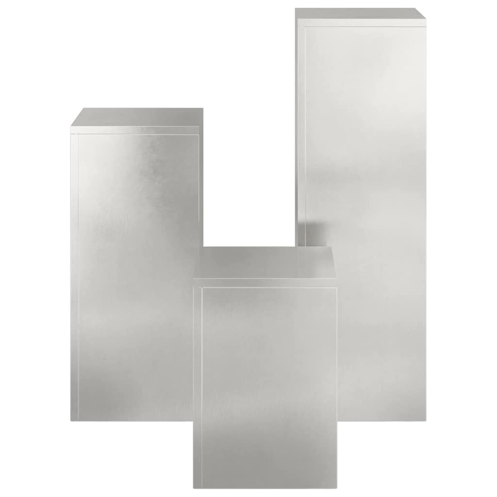 Βάση φυτών 3 pcs Ασημί Ανοξείδωτο ατσάλι - Pakobazaar