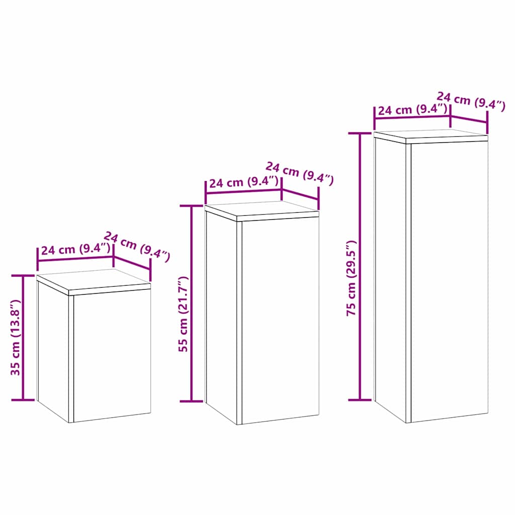 Βάση φυτών 3 pcs Ασημί Ανοξείδωτο ατσάλι - Pakobazaar