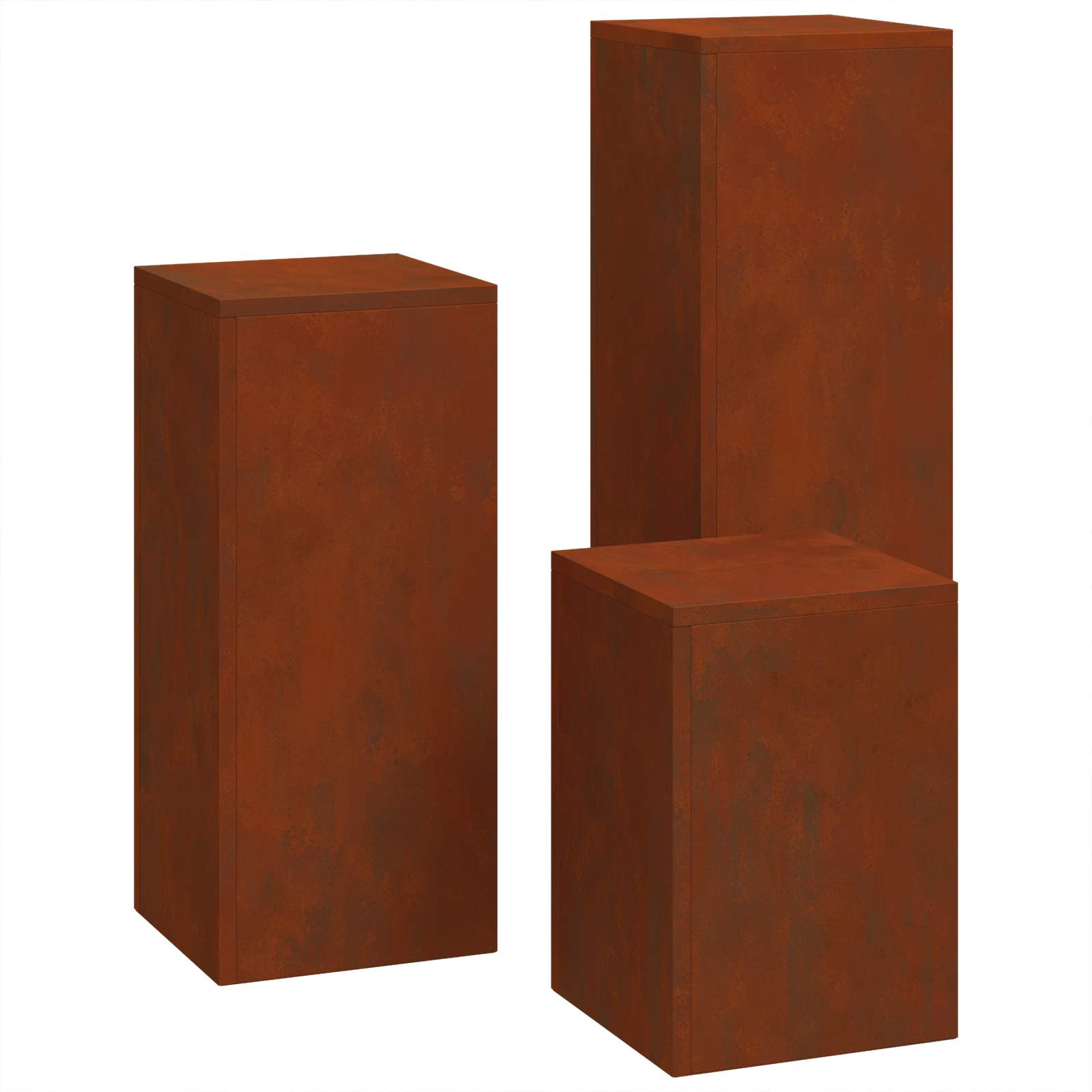 Βάση φυτών 3 pcs Σκ rusty Ατσάλι Σκληρυθέν στον Αέρα - Pakobazaar
