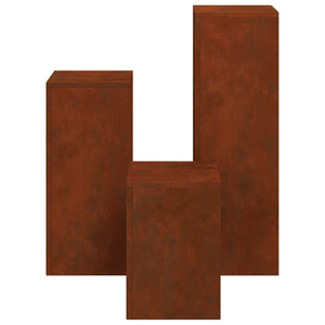 Βάση φυτών 3 τεμ. Σκ rusty 24 x 24 x 75 εκ. - Pakobazaar