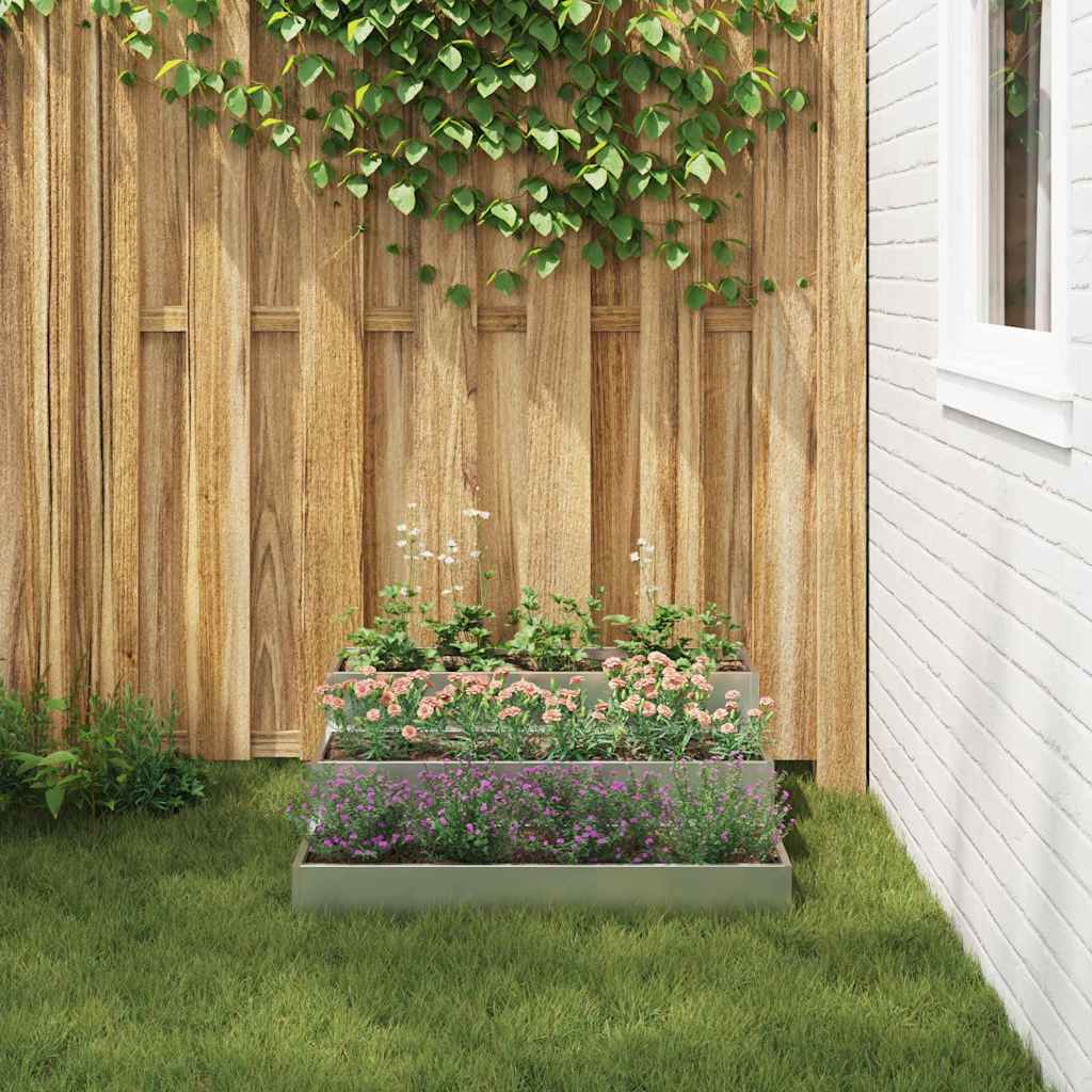 Γλάστρα Κήπου Ασημί 90 x 90 x 35 εκ Επικαλυμμένος Χάλυβας