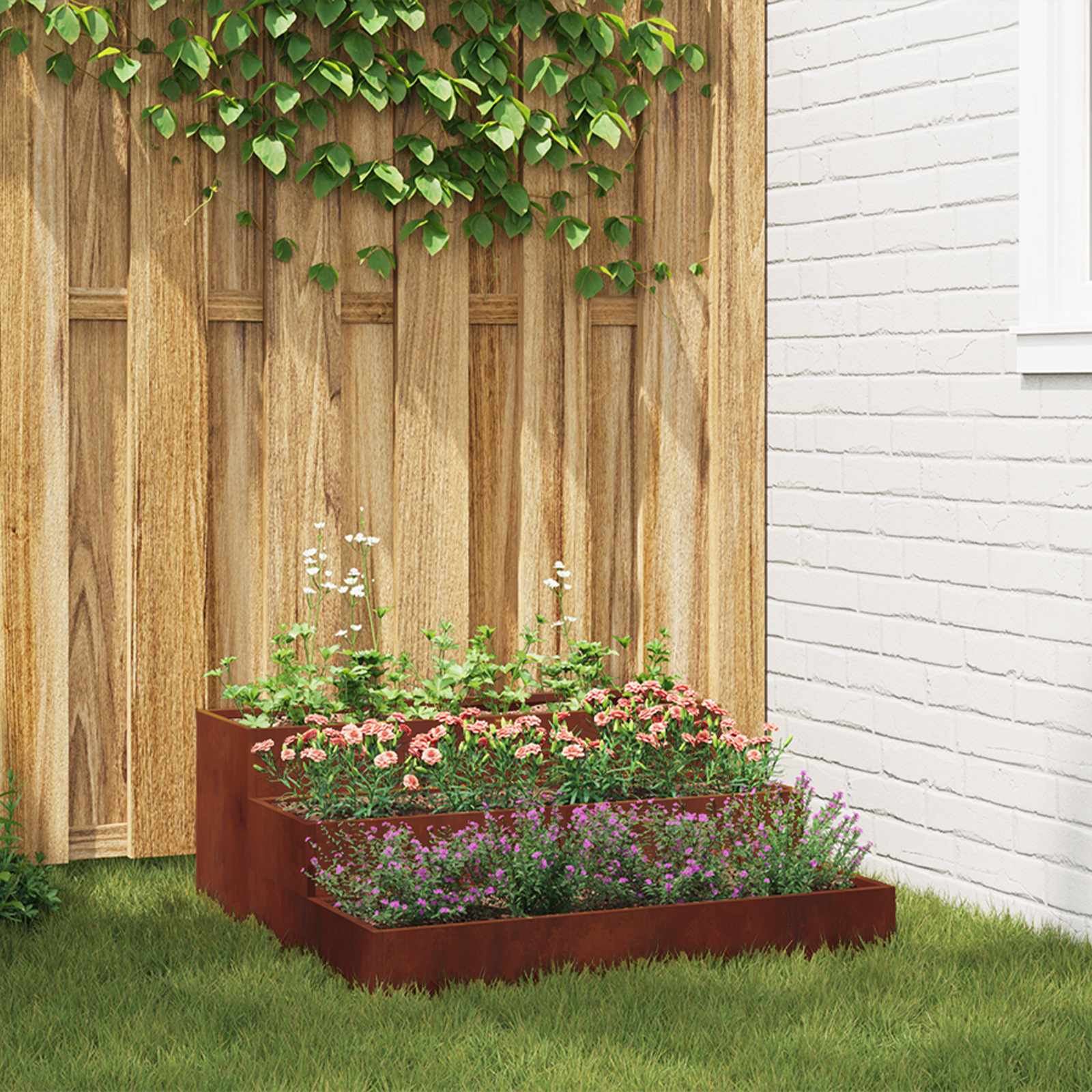 Γλάστρα Κήπου Σκ rusty 90 x 90 x 35 εκ - Pakobazaar
