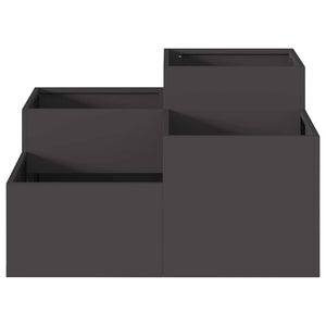Γλάστρα Κήπου Μαύρο 80 x 80 x 48 εκ. Ατσάλι - Pakobazaar