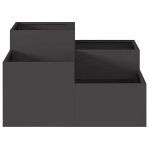 Γλάστρα Κήπου Μαύρο 80 x 80 x 48 εκ. Ατσάλι - Pakobazaar