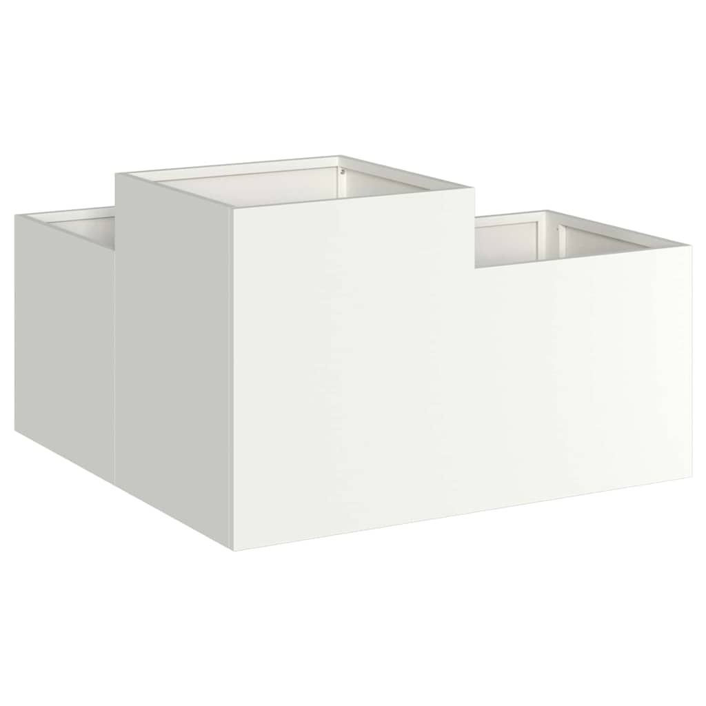 Γλάστρα Κήπου Λευκό 80 x 80 x 48 εκ. Ατσάλι