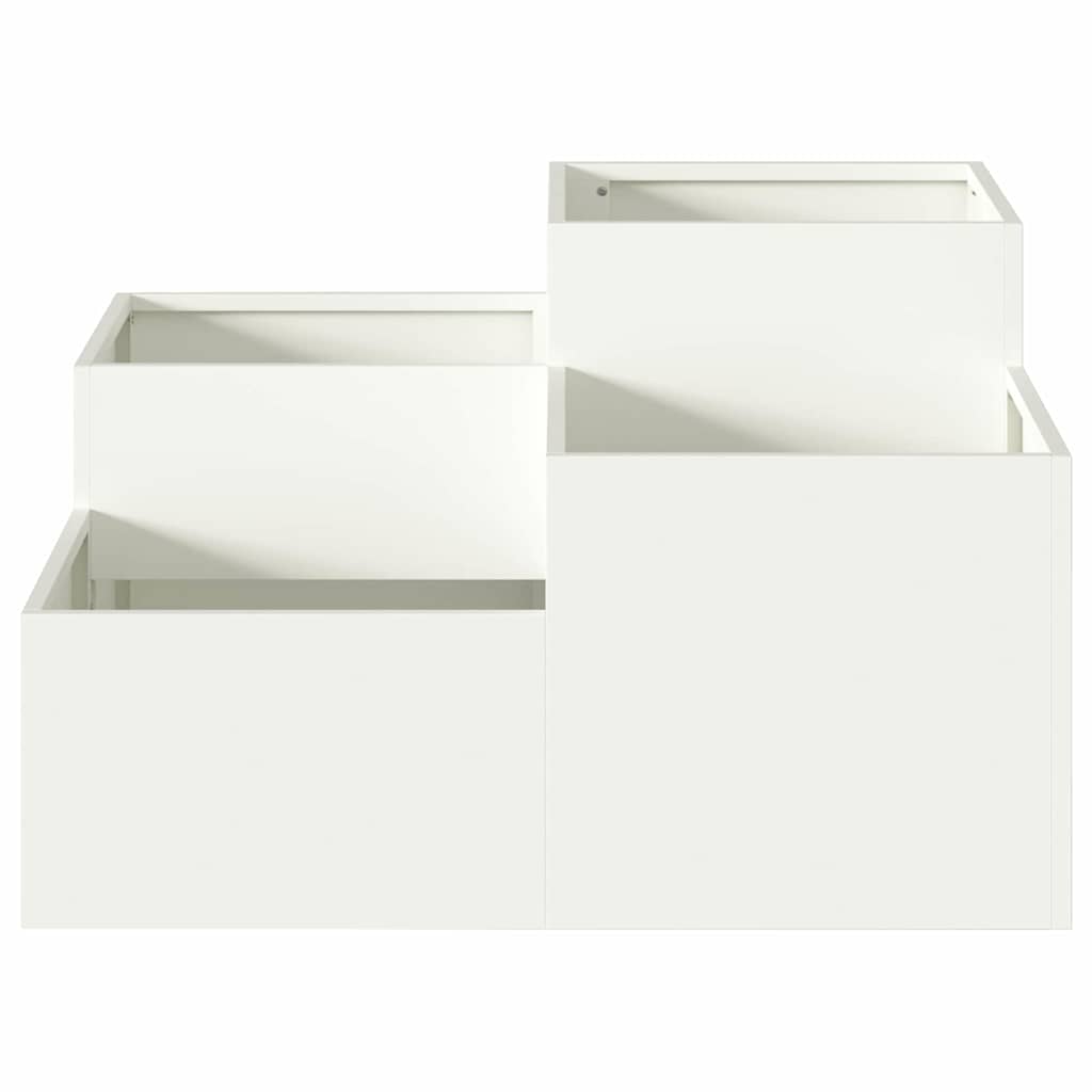 Γλάστρα Κήπου Λευκό 80 x 80 x 48 εκ. Ατσάλι