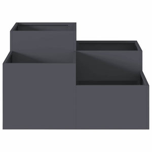 Γλάστρα Κήπου Ανθρακί 80 x 80 x 48 εκ. Ατσάλι
