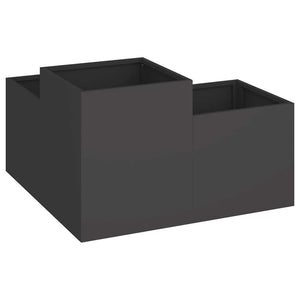 Γλάστρα Κήπου Μαύρο 100 x 100 x 48 εκ. Ατσάλι