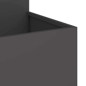 Γλάστρα Κήπου Μαύρο 80 x 80 x 60 εκ. Ατσάλι - Pakobazaar