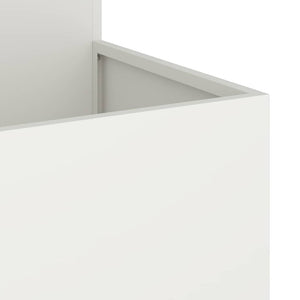 Γλάστρα Κήπου Λευκό 80 x 80 x 60 εκ. Ατσάλι - Pakobazaar