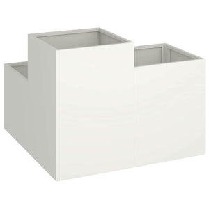 Γλάστρα Κήπου Λευκό 80 x 80 x 60 εκ. Ατσάλι - Pakobazaar