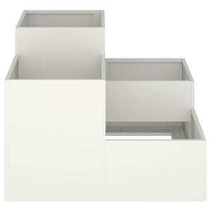 Γλάστρα Κήπου Λευκό 80 x 80 x 60 εκ. Ατσάλι - Pakobazaar