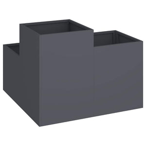 Γλάστρα Κήπου Ανθρακί 80 x 80 x 60 εκ. Ατσάλι