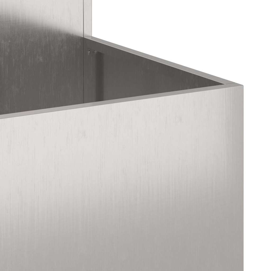 Γλάστρα Κήπου Ασημί 80 x 80 x 60 εκ. Ανοξείδωτο ατσάλι