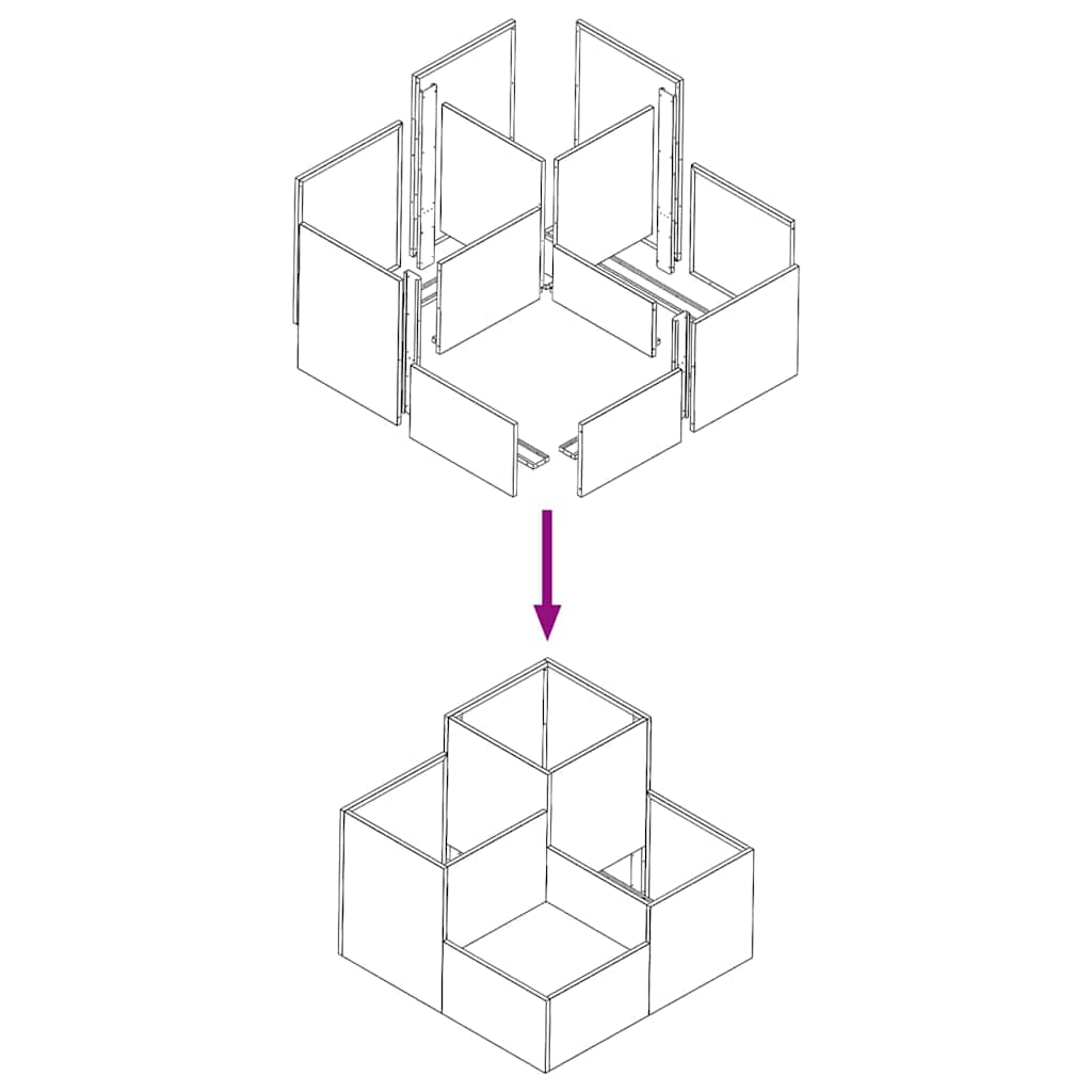 Γλάστρα Κήπου Ασημί 80 x 80 x 60 εκ. Γαλβανισμένος χάλυβας - Pakobazaar