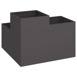 Γλάστρα Κήπου Μαύρο 100 x 100 x 60 εκ. Ατσάλι - Pakobazaar