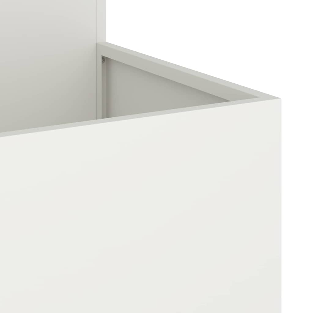 Γλάστρα Κήπου Λευκό 100 x 100 x 60 εκ. Ατσάλι