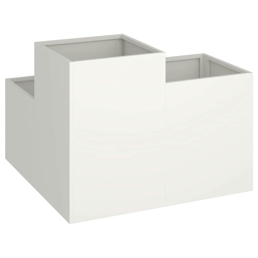 Γλάστρα Κήπου Λευκό 100 x 100 x 60 εκ. Ατσάλι