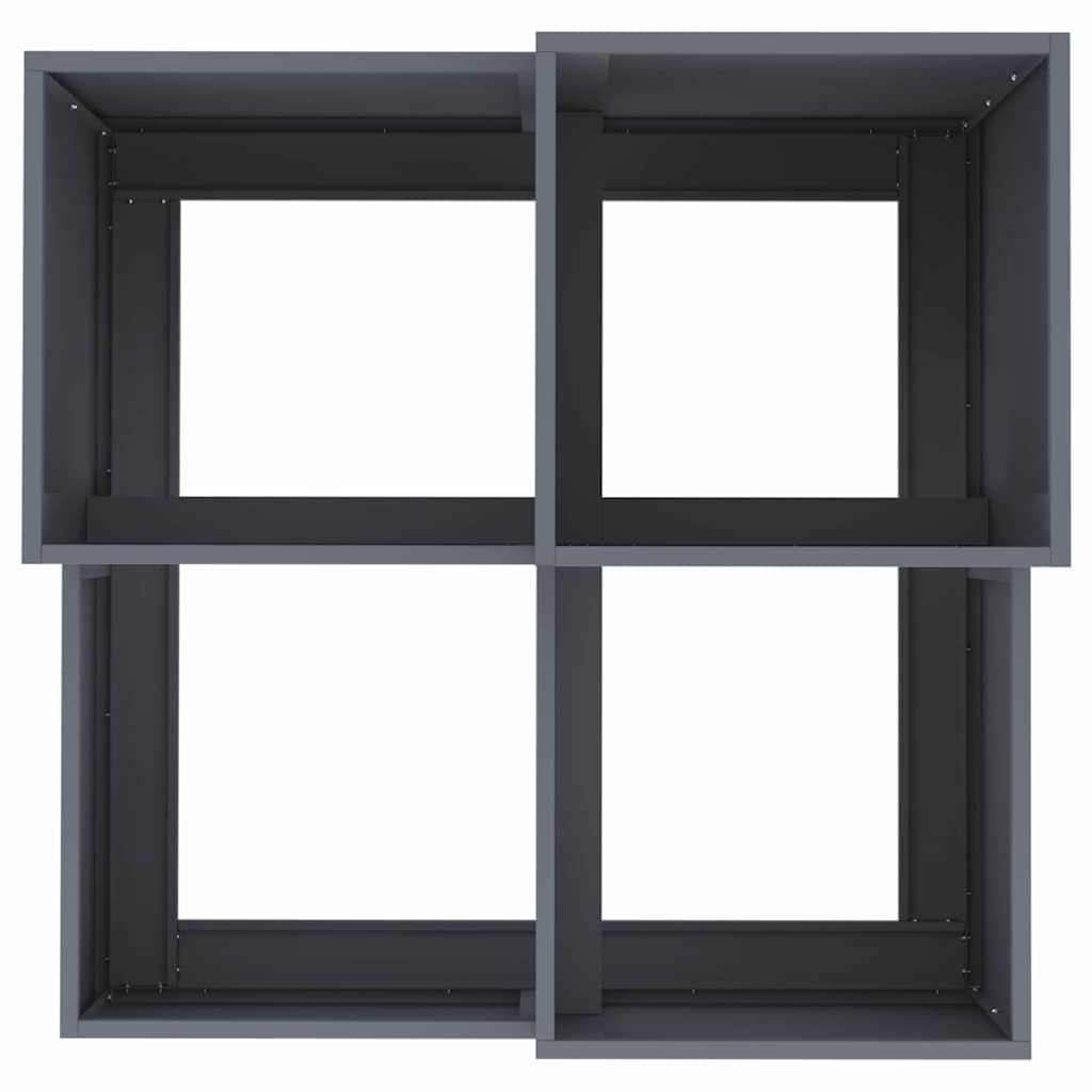 Γλάστρα Κήπου Ανθρακί 100 x 100 x 60 εκ. Ατσάλι - Pakobazaar