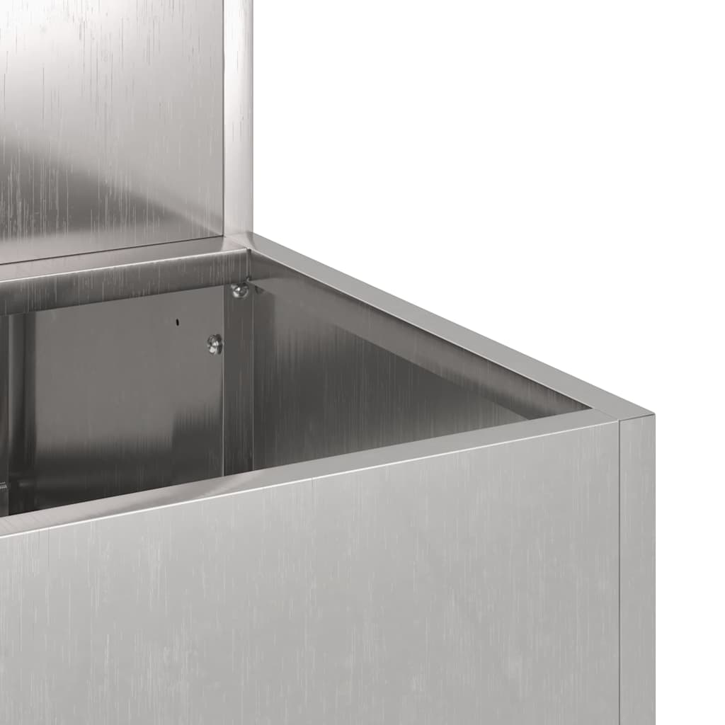 Γλάστρα Κήπου Ασημί 100 x 60 x 45 εκ Ανοξείδωτο ατσάλι