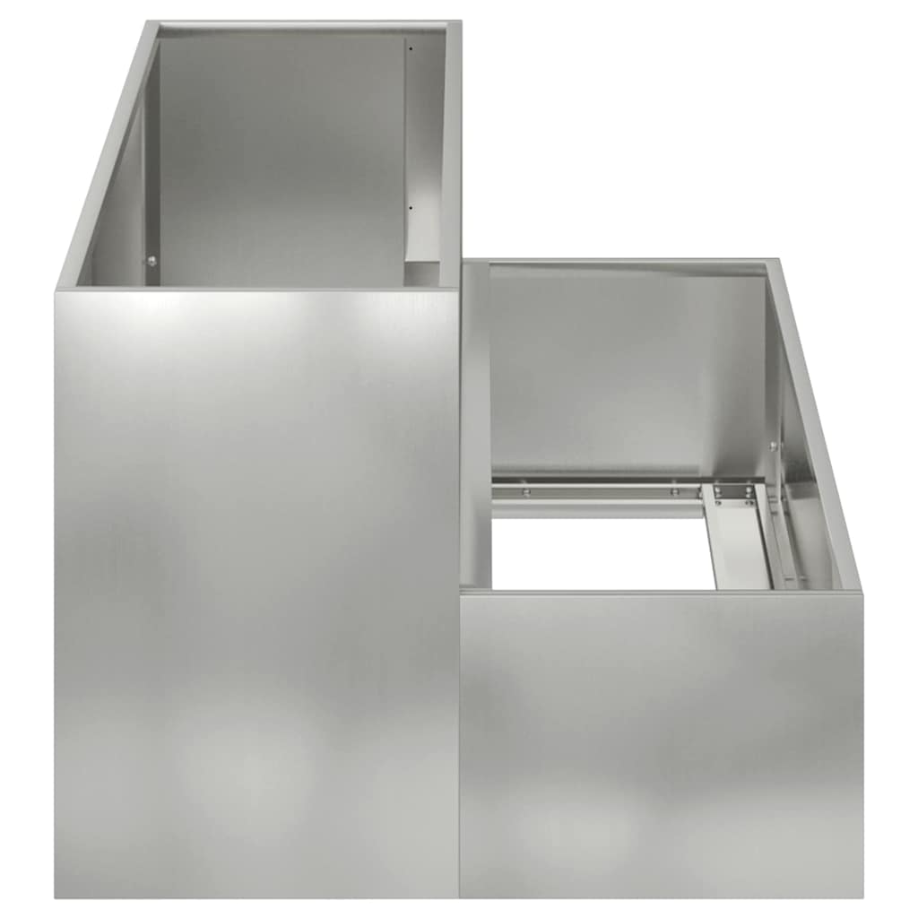 Γλάστρα Κήπου Ασημί 100 x 60 x 45 εκ Επικαλυμμένος Χάλυβας