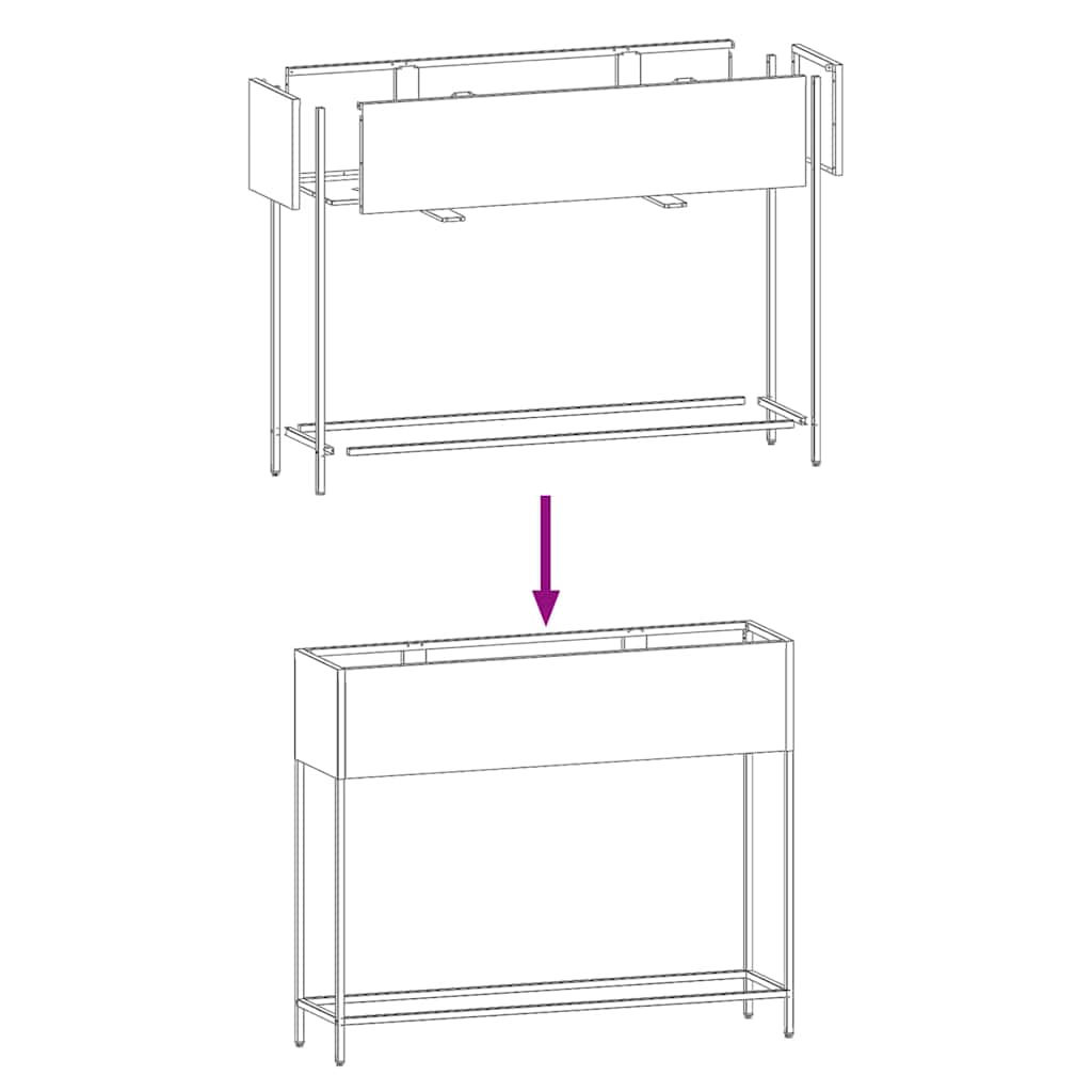 Υψωμένη Γλάστρα Κήπου Μαύρο 100 x 26 x 82 εκ Ατσάλι - Pakobazaar