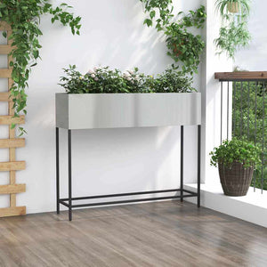 Υψωμένη Γλάστρα Κήπου Ασημί 100 x 26 x 82 εκ