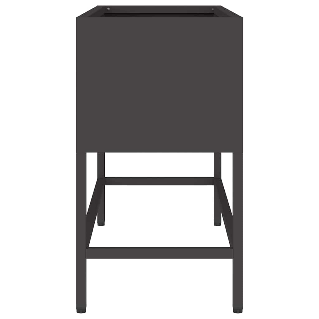 Υψωμένη Γλάστρα Κήπου Μαύρο 60 x 26 x 45 εκ Ατσάλι