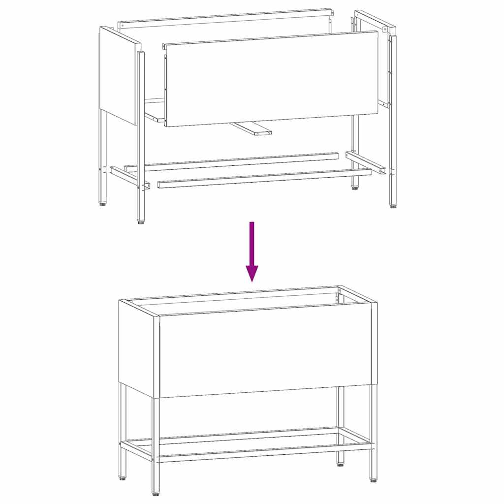 Υψωμένη Γλάστρα Κήπου Λαδί 60 x 26 x 45 εκ Ατσάλι - Pakobazaar