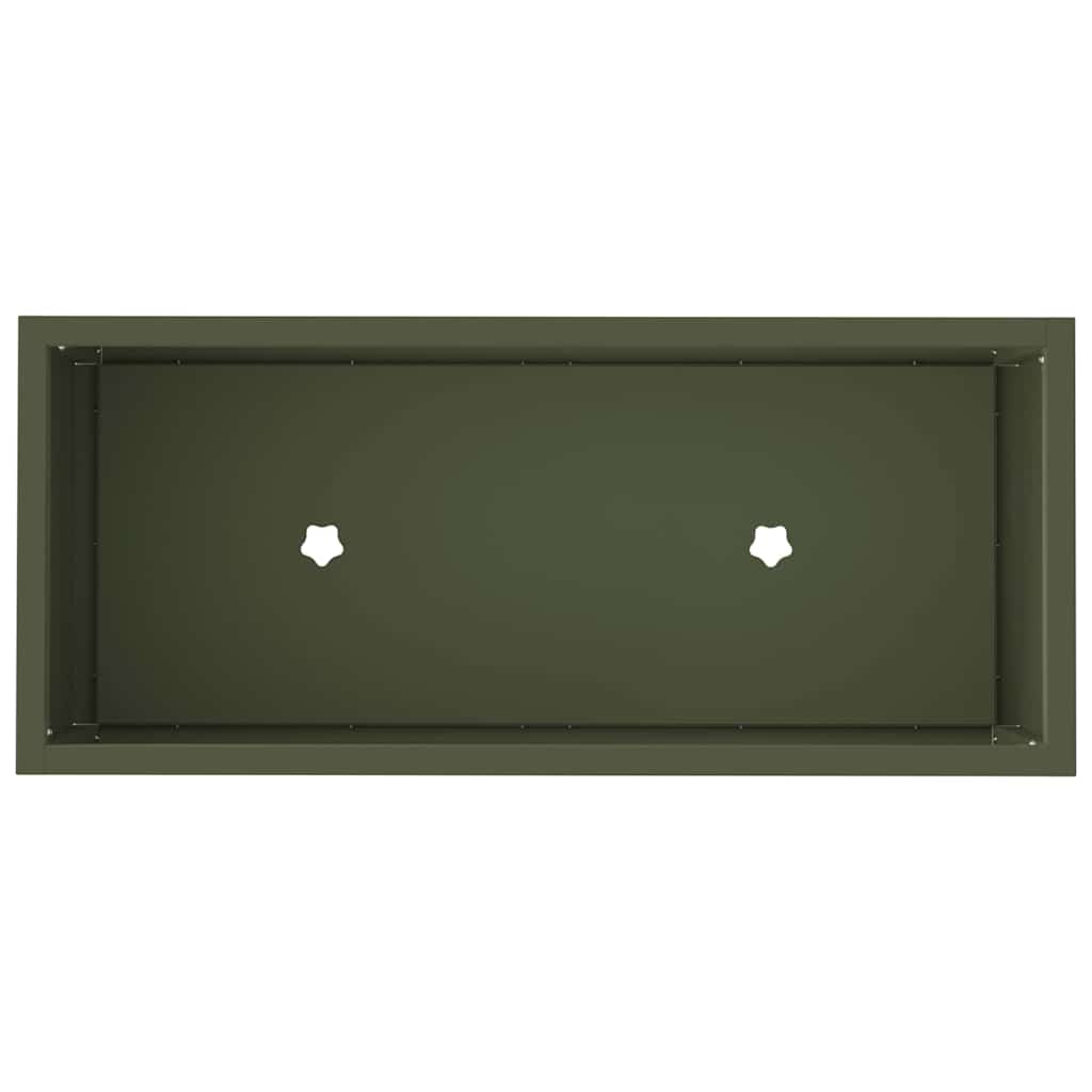 Υψωμένη Γλάστρα Κήπου Λαδί 60 x 26 x 45 εκ Ατσάλι