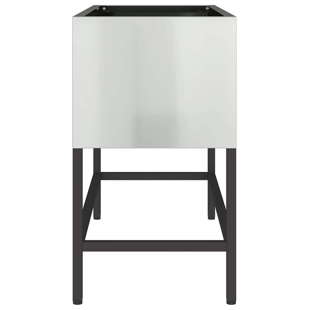 Υψωμένη Γλάστρα Κήπου Ασημί 60 x 26 x 45 εκ