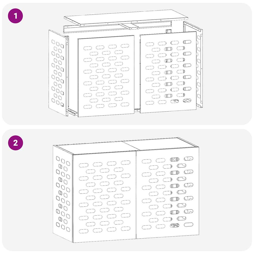 Κάλυμμα κλιματιστικού Ανθρακί 90 x 40 x 60 εκ Ατσάλι - Pakobazaar