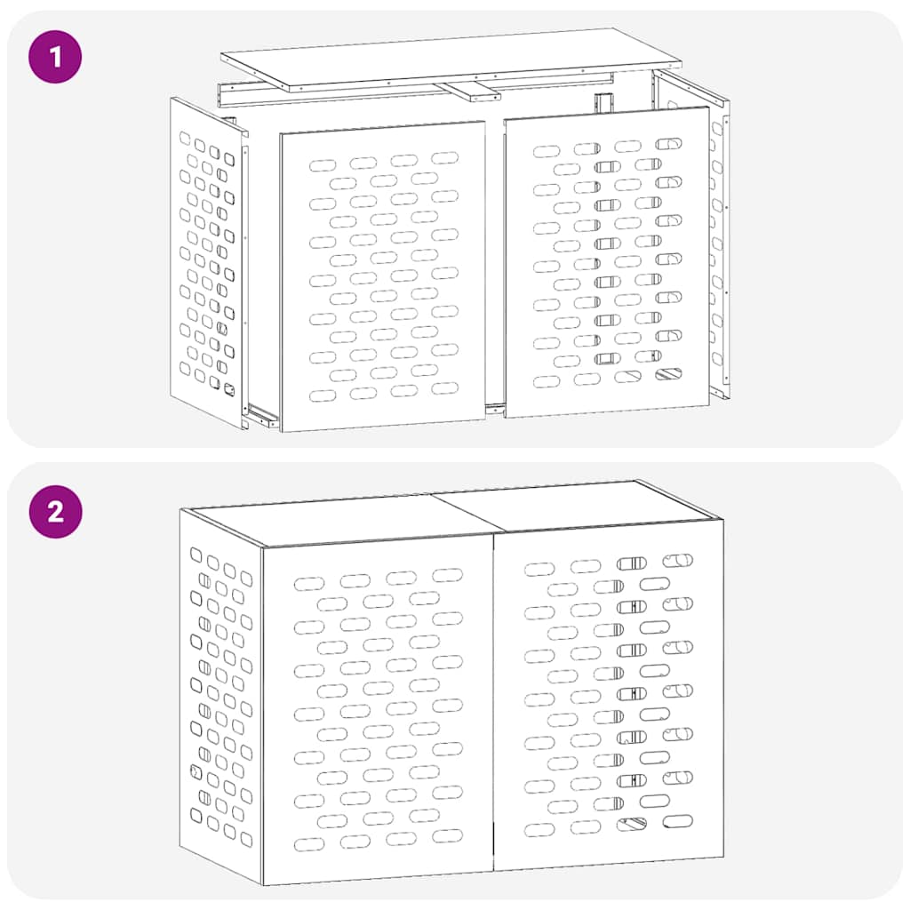 Κάλυμμα κλιματιστικού Ανθρακί 100 x 50 x 70 cm Ατσάλι - Pakobazaar