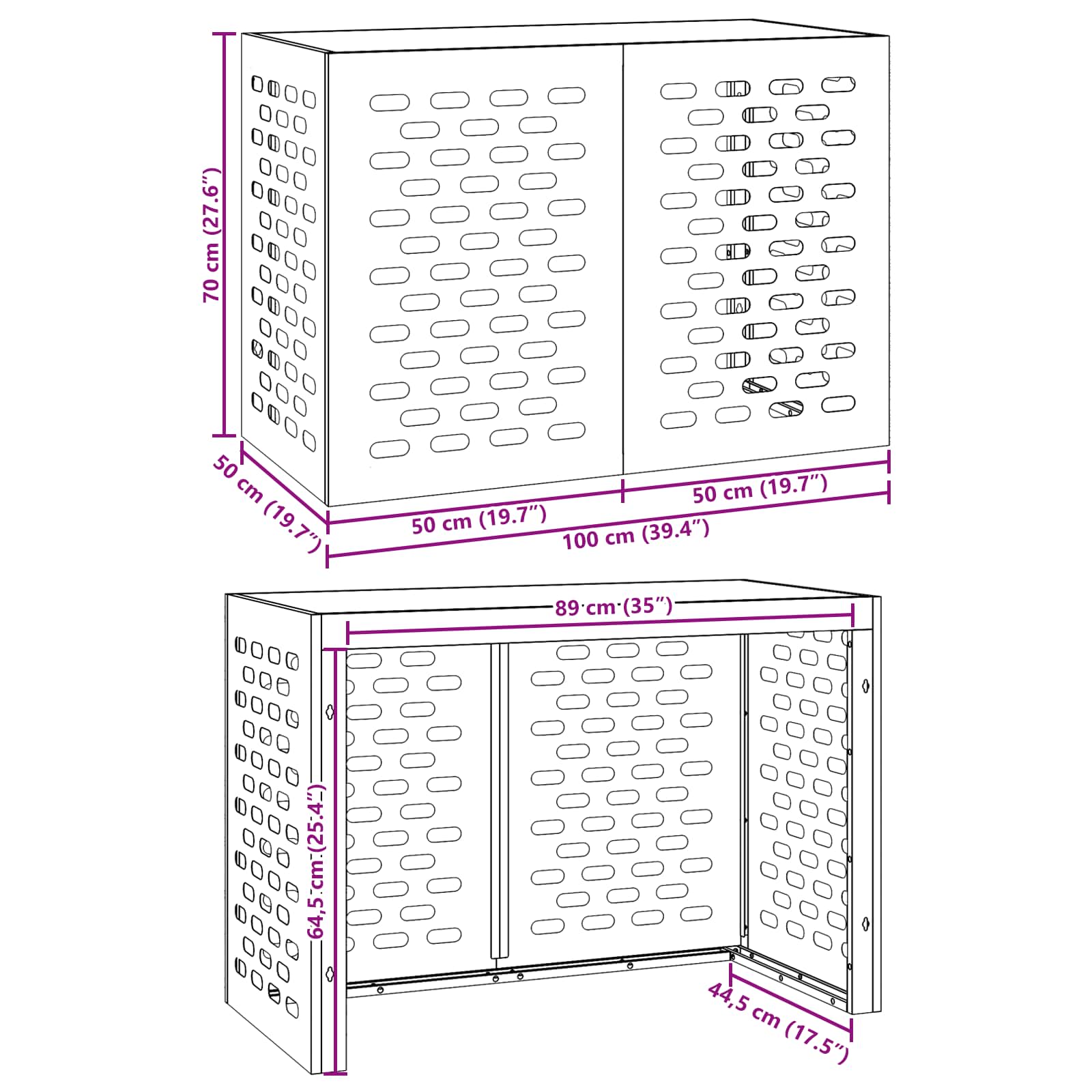 Κάλυμμα κλιματιστικού Σκ rusty 100 x 50 x 70 cm - Pakobazaar