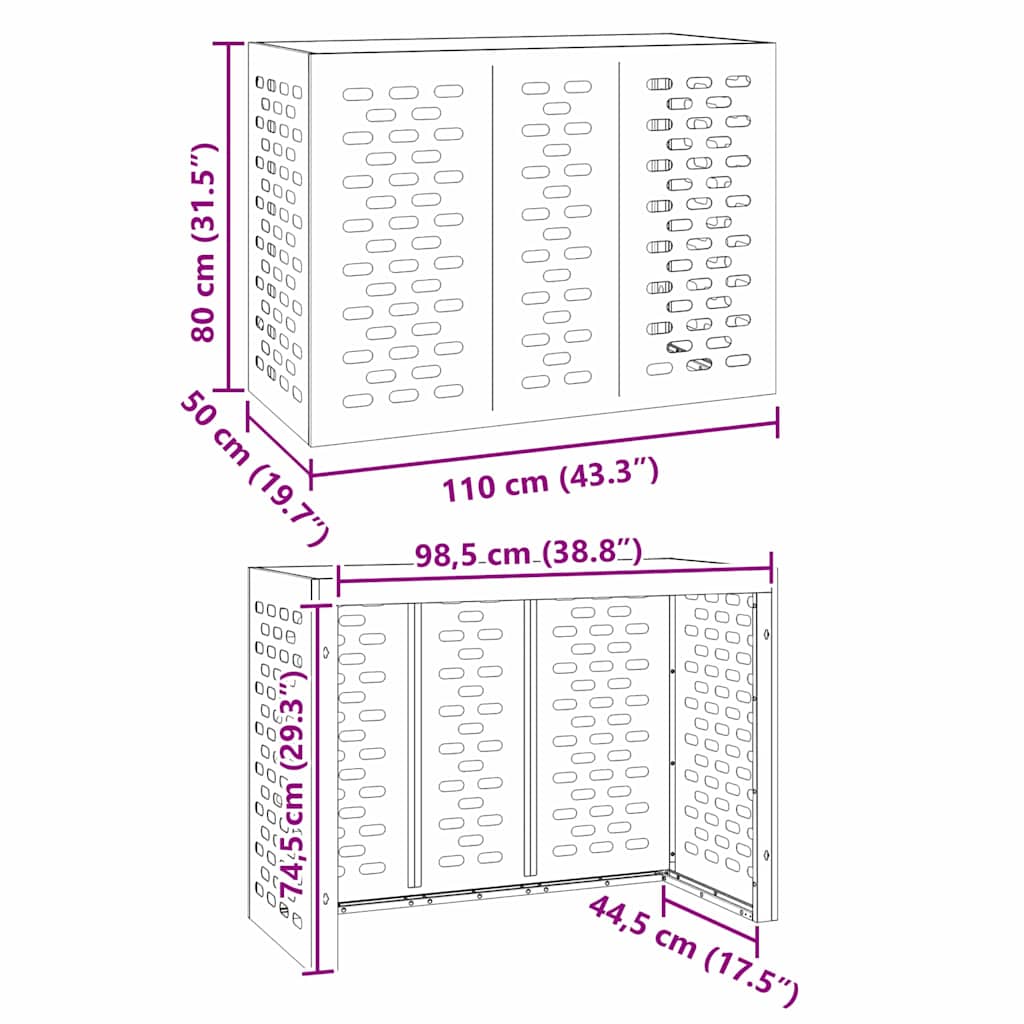 Κάλυμμα κλιματιστικού Σκ rusty 110 x 50 x 80 cm - Pakobazaar