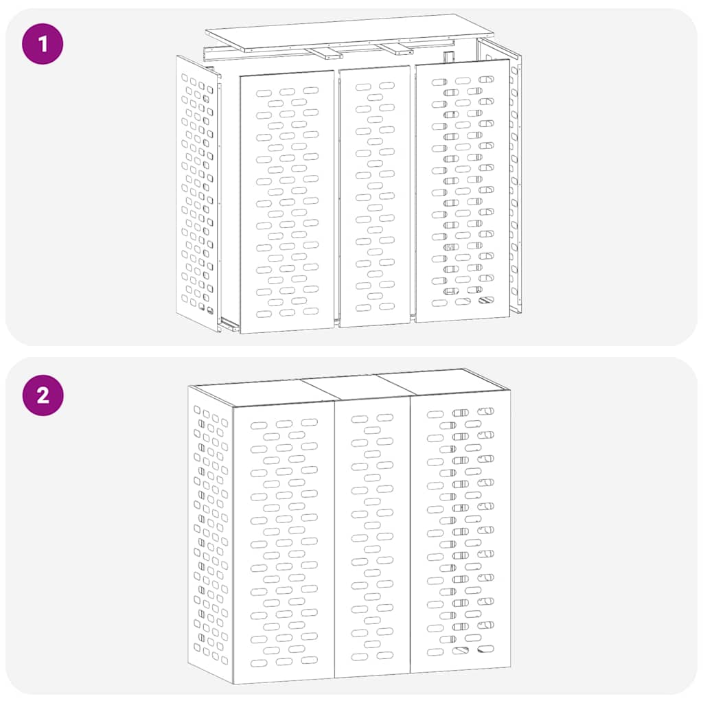 Κάλυμμα κλιματιστικού Ανθρακί 110 x 50 x 105 εκ Ατσάλι
