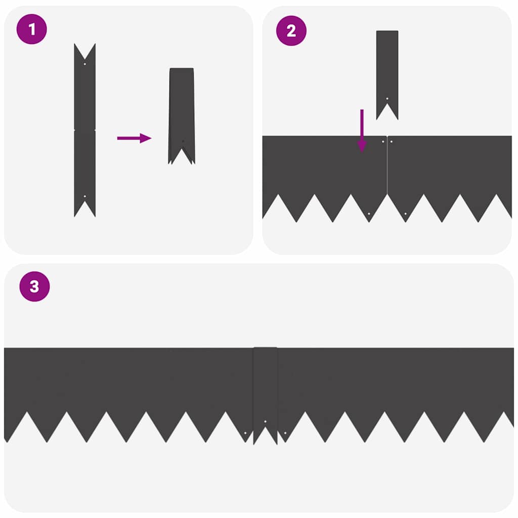 Περίγραμμα γκαζόν 20 pcs Μαύρο 100 x 0.05 x 20 εκ