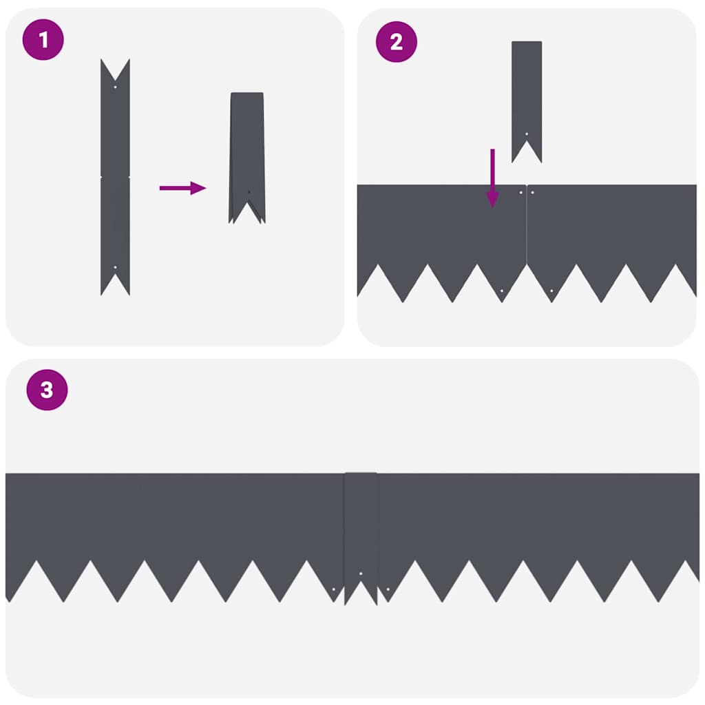 Περίγραμμα γκαζόν 50 pcs Ανθρακί 100 x 0.05 x 20 εκ