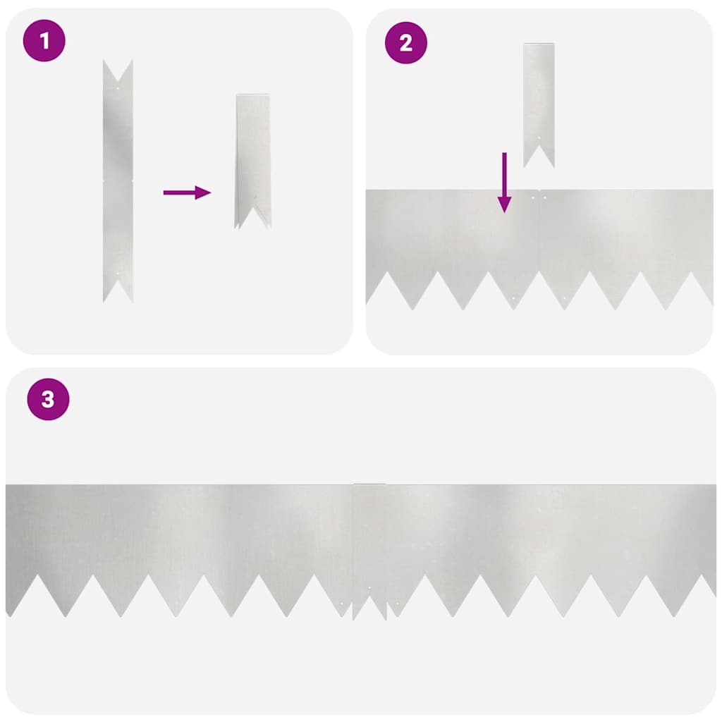 Περίγραμμα γκαζόν 20 pcs Ασημί 100 x 0.05 x 20 εκ
