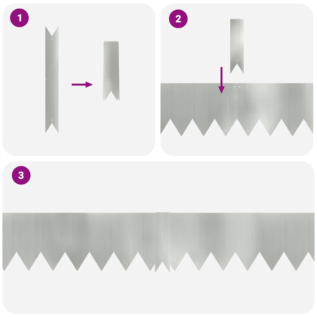 Περίγραμμα γκαζόν 30 pcs Ασημί 100 x 0.05 x 20 εκ