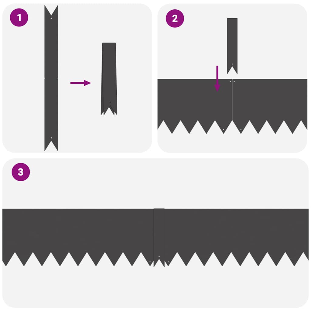 Περίγραμμα γκαζόν 10 pcs Μαύρο 100 x 0.05 x 20 εκ