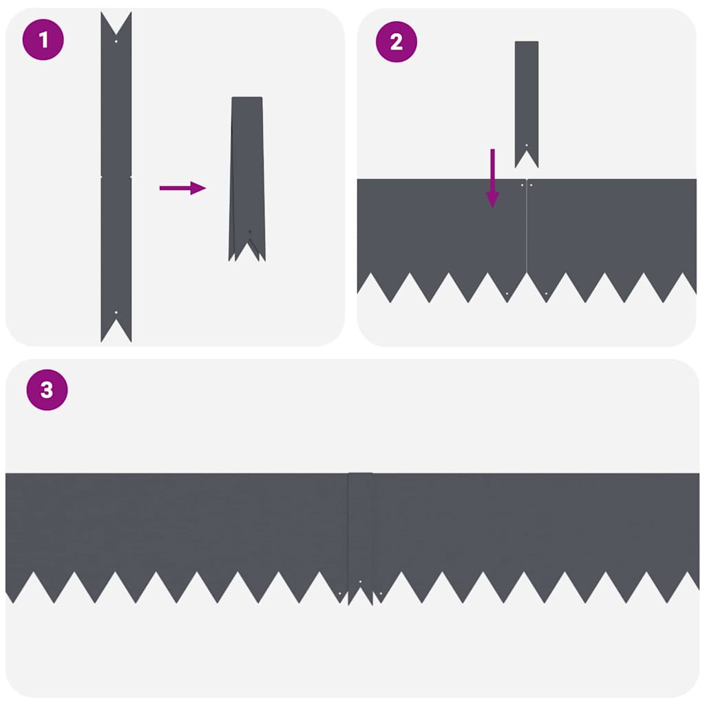 Περίγραμμα γκαζόν 30 pcs Ανθρακί 100 x 0.05 x 20 εκ