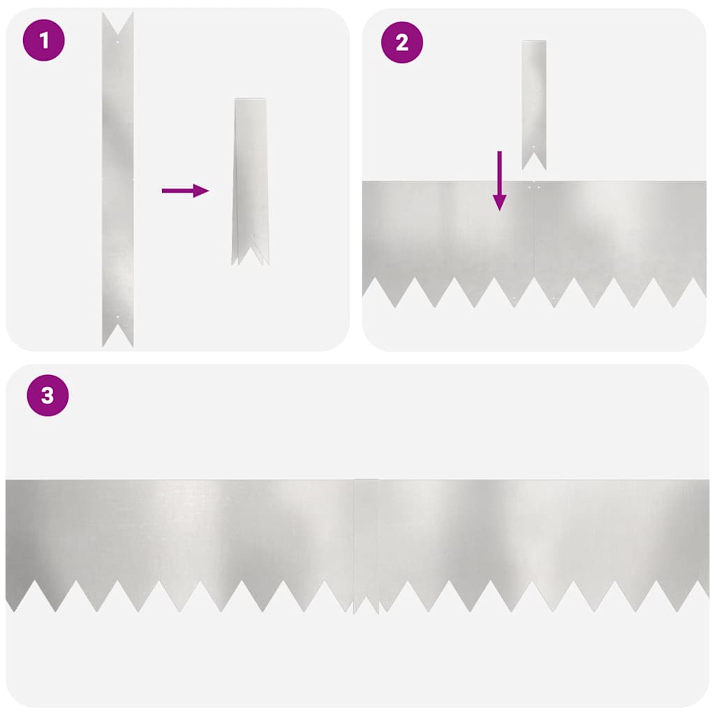 Περίγραμμα γκαζόν 30 pcs Ασημί 100 x 0.05 x 20 εκ